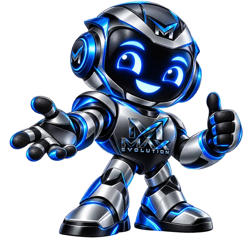 Robô oficial da Max Evolution apresentando outras soluções